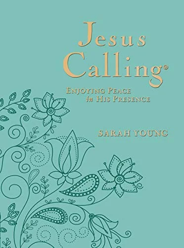 جلد Jesus Calling, Large Text Teal Leathersoft, with full Scriptures: Enjoying Peace in His Presence