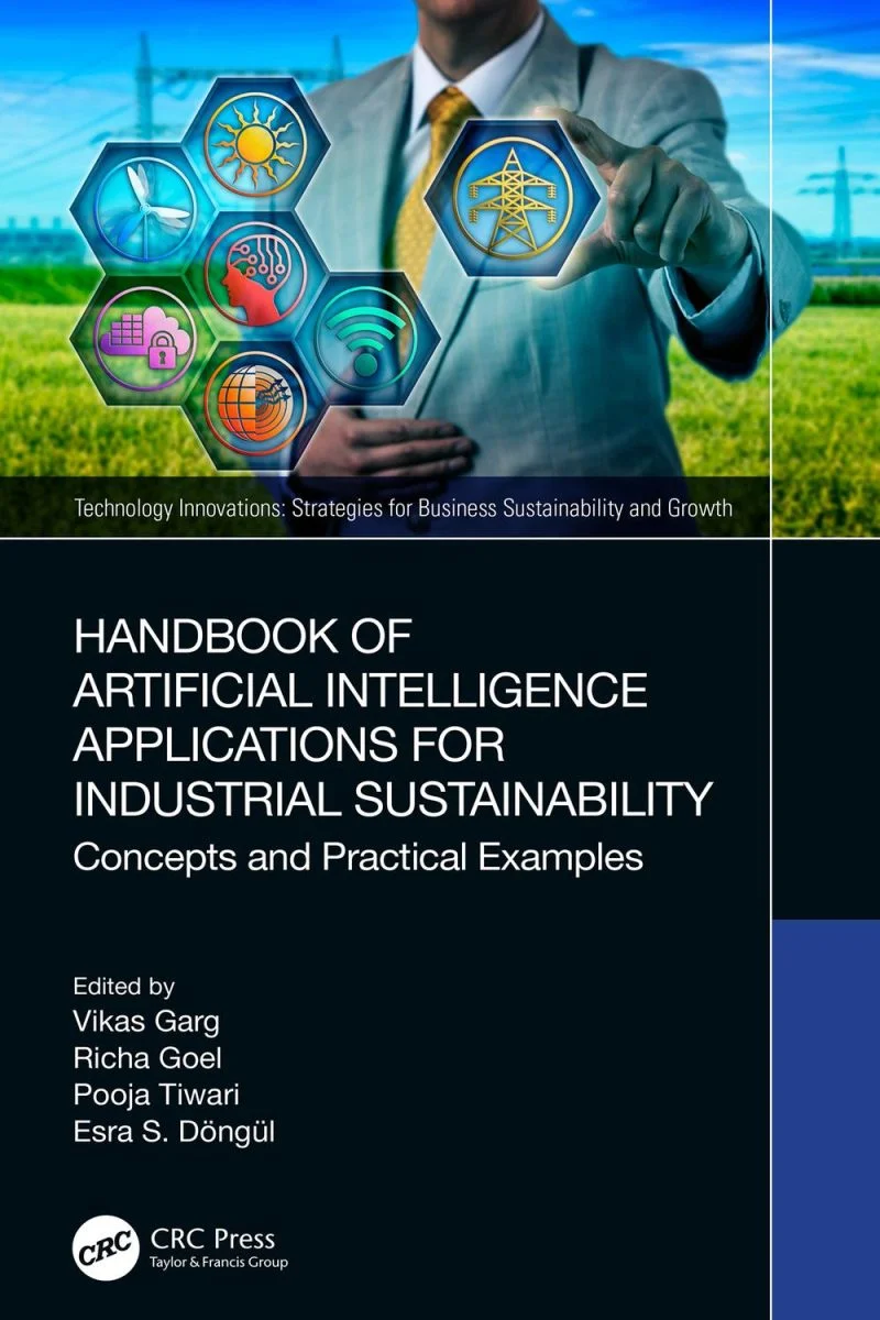 جلد کتاب راهنمای کاربردهای هوش مصنوعی برای پایداری صنعتی ۲۰۲۴  Handbook of Artificial Intelligence Applications for Industrial Sustainability 2024