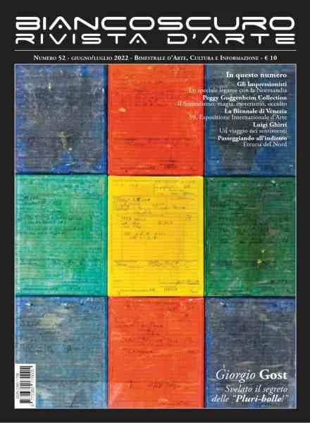 جلد Biancoscuro Rivista d’Arte – Giugno-Luglio 2022